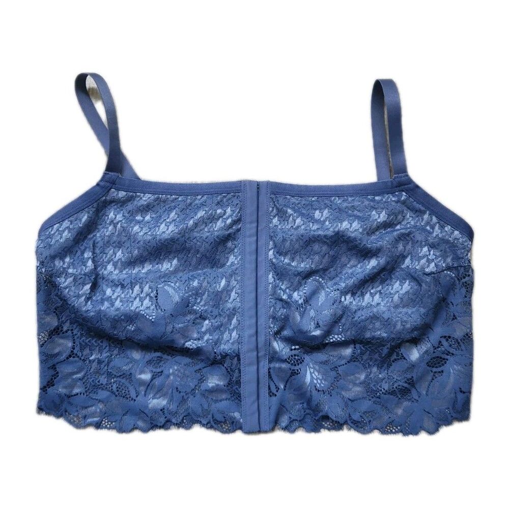 Aerie Show Off Winter Express Lace Corset Bra Top in Marbled Blue Sz XL EUC